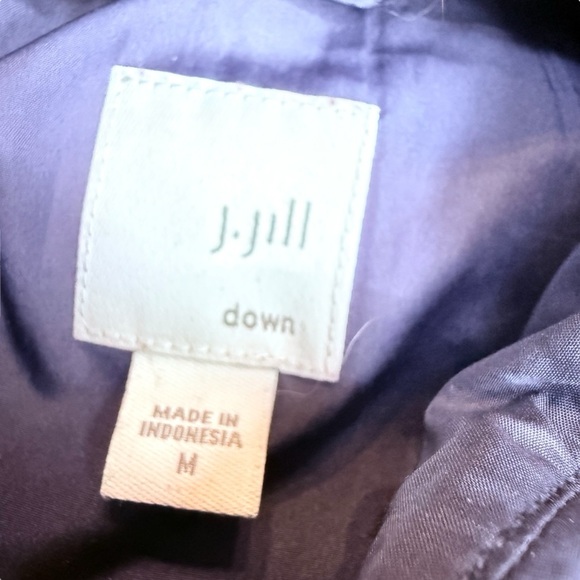 J. Jill Women’s Size M Longline Down Puffer Vest Navy‎ Blue Warm Winter Layer - Picture 5 of 7